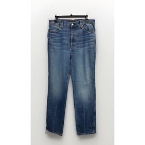 Alex Mill High-Rise Straight Jeans in Blue Wash